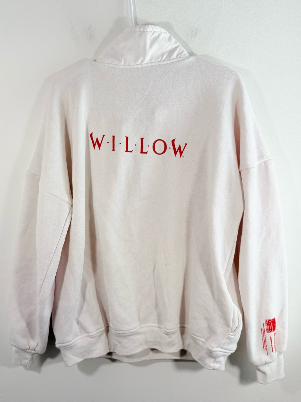 Vintage Willow 1980s Lucasfilms White Red Snap Pullover Sweatshirt Large Rare